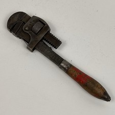 Vintage Walworth Stillson No 14 Pipe Wrench Red Wood Handle USA picture