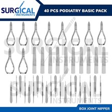 40 Pcs Podiatry Basic Pack Set Box Joint Surgical Instruments Kit German Grade picture