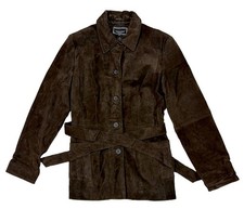 Marcelle Renee Vintage Boho chic Women's Medium 100% Leather Jacket w Belt NEW picture