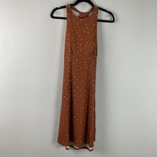 PrAna Jewel Lake Halter Dress Womens Small Brown Floral Performance Gorpcore picture