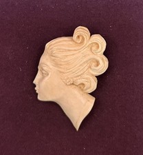 Gorgeous Antique Pin Brooch Woman's Profile Cameo picture