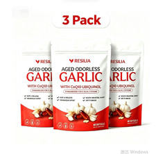 3Pack Resilia Odorless Aged Garlic Extract 600mg 60 Softgels New Sealed picture