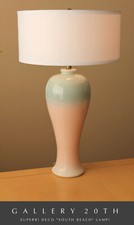 BEAUTIFUL AQUA PINK SOUTH BEACH TABLE LAMP ART DECO STYLED VTG MID CENTURY MCM picture