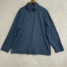 NWOT Dockers Men's XXL Blue Quarter-Zip Pullover Long Sleeve Striped Sweatshirt picture