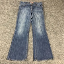 VTG Gap Jeans Womens 14 Blue Denim Curvy Flre Dark Wash 34x31 Mid Rise Y2K Retro picture