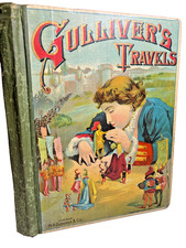 Antique c1900 Victorian Book Antique Gulliver’s Travels Donohue & Co Chicago picture