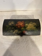 Vintage Enesco Wooden Floral Jewelry Box Hand Painted 1995 Winterthur RARE NICE picture