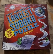 World's Longest Sudoku Puzzle by Frank Longo (2006, Hardcover) SEALED picture