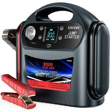 8000A Car Battery Jump Starter, Heavy Duty Box Gas & Diesel Vehicles, 12V/24V picture