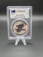 2015 P Australia Silver High Relief Wedge-Tailed Eagle PCGS MS70 Mercanti Signed picture