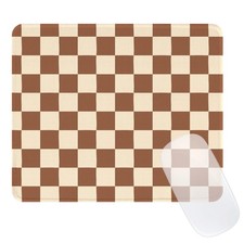 Ksriylm Cute Brown Mouse Pad,Retro Checkered Pattern Mousepad,Square Aestheti... picture