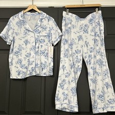 Joyspun Womens Dreamy Soft Collection Notch Collar Top & Capri Pants Pajama Sz L picture