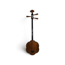 Vintage Chinese QinQin Plucked String Instrument Plum Blossom Shape Wooden Lute picture