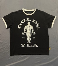 YoungLA x Golds Gym Shirt Mens XL Black Ringer Style 4009 Bodybuilding Graphic picture