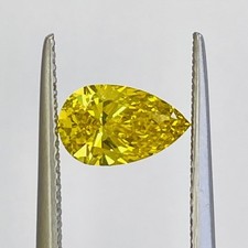 CERTIFIED 6.25 Ct Earth-Mined Natural yellow Diamond pear LOOSE VVS1/ 16 mm picture