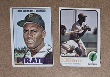 1967 & 1973 Topps Roberto Clemente Pirates HOF Low Grade Vintage 2 Card Lot picture