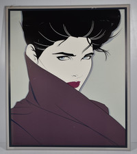 Vintage Patrick Nagel Art Print Fashionable Woman 1980's Retro Fashion 27x24