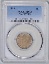1883  5c PCGS MS63  Liberty Nickel  *  NO CENTS V NICKEL  *  #32951273 picture