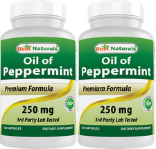 2 Pack Best Naturals Peppermint Oil Bowel Soothing, 250 mg, 120 Capsules picture