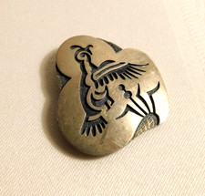 Vintage Hopi S.S. Quail Pin, HL Block Letters On Back, Estate Sale Find picture