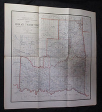 RARE & LARGE 1899 Map of the 