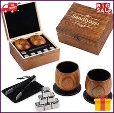 Charred Wooden Bourbon Drinking Cup Set,Oak and Smoke Whiskey Cup,Wooden Old picture