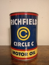 Vintage Richfield Circle C Motor Oil Can Rare picture