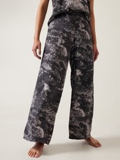 Athleta Calm Cool Wide Leg Cupro Pants Gray White Print Plus Size 1X picture