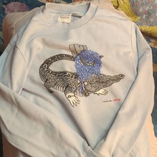 Lacoste x Netflix Bridgerton Sweatshirt L Blue Cotton Long Sleeve Round Neck picture