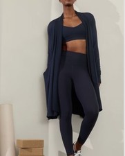 ATHLETA Designed San Francisco Plus Navy Soft Pranayama Wrap Long Cardigan 1X picture