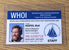 Jaws ID Badge-WHOI Matt Hooper costume cosplay prop picture