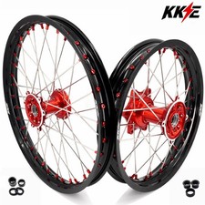 KKE 21/19 Cast Wheels for Honda CRF250R 04-2013 CRF450R 02-12 Dirt Bike Rims Red picture