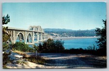 Waldport Bridge Over Alsea Bay Waldport Oregon c1950 Vintage Postcard picture