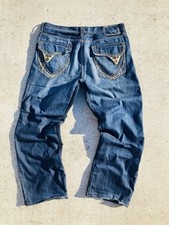 *VINTAGE* 1:1 Premium Pepe Jeans Y2K Embroidered Sun FADED Flared Baggy picture