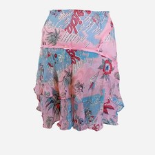 Vintage Anna Studio Silk Florida Print Pink Medium Skirt picture