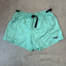 Vintage 90s Patagonia River Shorts Baggies Belted Outdoors Mint Green Size XL picture