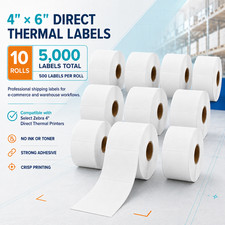 4x6 Direct Thermal US Shipping Labels 500/Roll for Zebra ZD220 ZD230 ZD421 ZD620 picture
