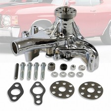 Chrome Long Water Pump LWP Aluminum Fits Chevy Small Block SBC 283 383 1969-1987 picture