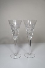 Waterford Millennium Universal 5 Toasts Crystal Champagne Flutes Pair Ireland picture