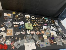 huge lot 103+ pairs earrings earring collection dangle stud hoop clip estate + picture