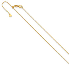 Leslie's Adjustable 1.1mm Diamond-Cut Cable Chain Necklace Real 10k Yellow Gold picture