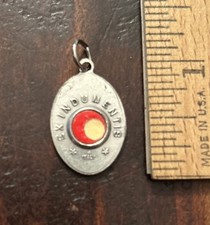 Vintage Catholic Saint Lucy Ex Indumentis Relic Cloth 1” Medal; Italy picture