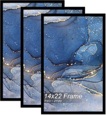 14x22 Picture Frame Set of 3, Black Frame for 14 x 22 Inch Picture Poster Pho... picture