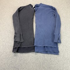 OFFLINE by Aerie Women’s XS Waffle Knit Henley Tops Blue Gray Lot of 2 picture