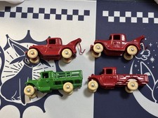 4 Vintage Antique Arcade Cast Iron Trucks 1930s Ford Model A 214R 218R 305R picture