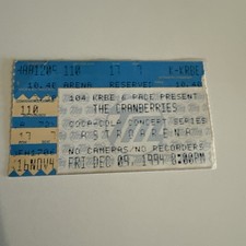 The Cranberries 1994 Concert Ticket Stub Houston TX Dec 9 Vintage 90s Houston picture