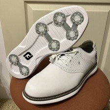FootJoy MyJoys Traditions Golf Shoes WHITE Croc - Sz 10.5 NEW picture
