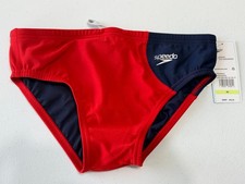 Speedo Eco Endurance Swim Brief Size 30 High Risk Red Navy NWT picture