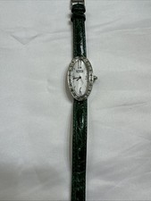 Effy Diamond & Tsavorite 1.78 Ct Swiss Quartz Ladies Watch Green Crocodile Strap picture