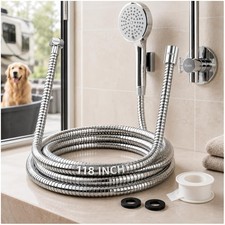 Extra Long 118-Inch Anti-Kink Shower Hose with Brass Connectors - For Pets & RV picture